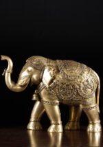 Brass Elephant Pair Blessing Trunk Up 22 Inch with fine handmade work
