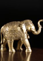 Brass Elephant Pair Blessing Trunk Up 22 Inch with fine handmade work - Image 7