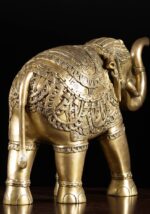 Brass Elephant Pair Blessing Trunk Up 22 Inch with fine handmade work - Image 5