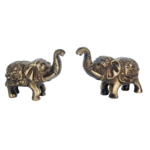 Elephant Pair Of Brass In Antique Finish 2.4 Inch