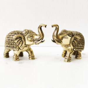 Elephant Figure Pair Brass 