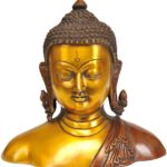 Brass Buddha Bust With Shawl 6 Inch