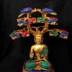 Brass Buddha Under Boddhi Tree 13 Inch