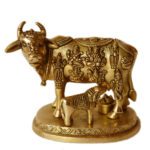 Brass Cow And Calf 6 Inch