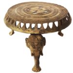Handicrafted Chowki Of Elephant Design Made By Brass