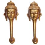 Gautam Buddha Made In Brass Metal Antique Yellow Finish Unique Door Hardware Pull Handle