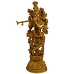 Krishna Living Room Decorative Brass Satue