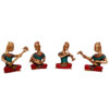 Set Of Four Musicians Brass Statue In Coral Stone Work