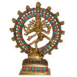 Natraj (Sankar Ji ) - Dancing Shiva With Turquoise Coral Stone Work