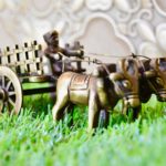 Open Bullock Cart Brass Decorative Metal Showpiece