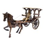 Brass Metal Hand Made Bullock Cart Home Decor