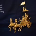 Brass Krishn Arjun Rath 2 Horses