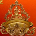 Urli With Religious Saraswati Figure Brass Urli 12 Inch Bowl