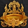 Urli With Religious Ganesha Figure Brass Urli 12 Inch Bowl
