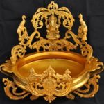 Urli With Religious Ganesha Figure Brass Urli 12 Inch Bowl