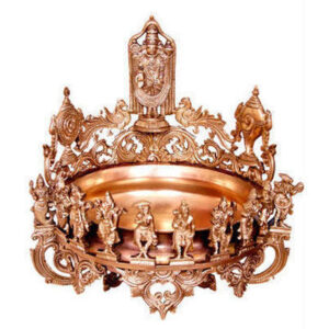 Urli - Urli With Vishnu Dasavtaar Statue Decorative Hand Made Brass Metal Flower Pot