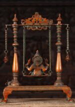Brass Ganesha Relaxing on a Swing 16 inch - Image 5