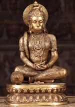 Brass Hanuman Meditating 15 inch