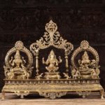 Brass Statue Set Ganesh, Lakshmi & Saraswati 20"