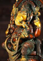 Brass Ganesh Statue with Rat Arch 19" - Image 3