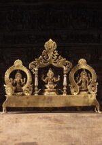 Brass Statue Set Ganesh, Lakshmi & Saraswati 20" - Image 7