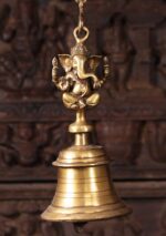 Brass Ganapathi Hindu Puja Bell with Chain 30 - Image 4