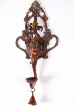Brass Ganesh and Elephant Oil Lamp 17 Inch - Image 2