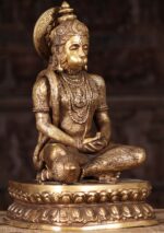 Brass Hanuman Meditating 15 inch - Image 3