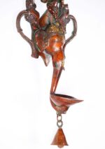 Brass Ganesh and Elephant Oil Lamp 17 Inch - Image 3