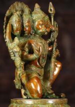 Brass Panchamukhi Hanuman Statue 5 Heads 13 inch - Image 4