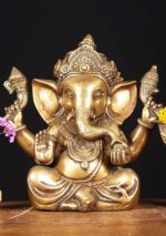 Brass Ganesha Statue 9"