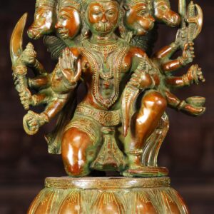 Brass Panchamukhi Hanuman Statue 5 Heads 13 inch