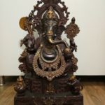 BRASS GANESHA CARVING FINE ANTIQUE FINISH 27 inch