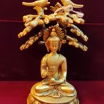 Brass Buddha Statue With Dhyan Mudra Under Bodhi Tree