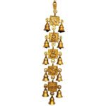 Bells Wind Chims Yellow Finish With Religious Figures