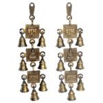 Wind Chimes Made In Metal With Laxmi Ganesh Figure Yellow