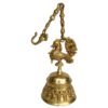 Brass Temple Worship Bell With Peacock On The Top