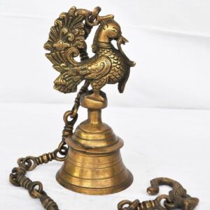 Hand Made Hanging Bell Of Peacock With Large Hook