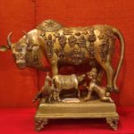 Brass Cow And Calf  21  Inch
