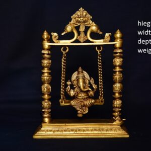 Brass Ganesh relaxing on a Jhula | Swing  10 inch