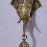 Brass Ganesh  Mask Hang | Elephant Bell