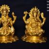Brass Ganesh  Laxm Set Lotus Base 5 Inch