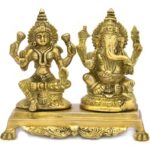 Brass Ganesh Laxmi Sitting Pair 6 Inch
