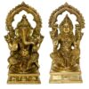 Laxmi Ganesha Pair Made Hand Carved Antique Statue
