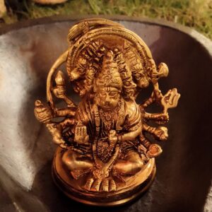 Brass Hanuman | Bajrang Bali | Panchmukhi Hanuman 4 Inch Sitting