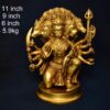Brass Hanuman | Bajrang Bali | Panchmukhi Hanuman 11 Inch Sitting