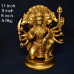 Brass Hanuman | Bajrang Bali | Panchmukhi Hanuman 11 Inch Sitting