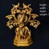Brass Krishna Cow Under Kadamb Tree 13 Inch