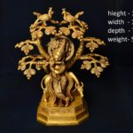 Brass Krishna Cow Under Kadamb Tree 13 Inch
