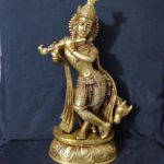 Brass Krishna With Cow 14 Inch